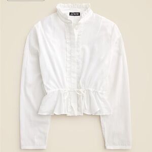NWT J.Crew lace trim cinched-waist top in cotton voile, size small